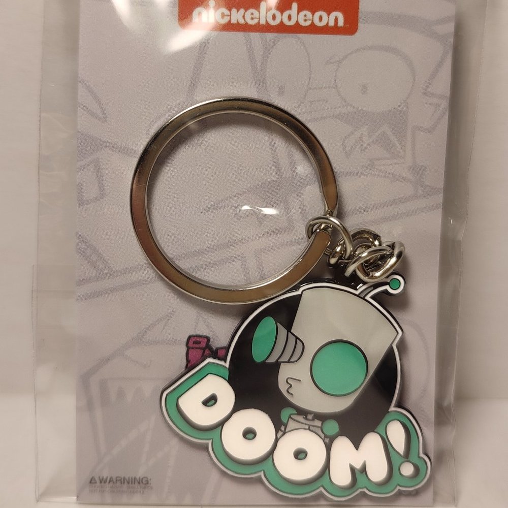 Invader Zim Gir "DOOM" Metal Keychain - Picture 1 of 3
